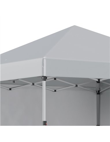 Outsunny 3 x 3 m Pop Up Gazebo, UPF 30+ Party Tent with 2 Sidewalls, Weight Bags and Wheeled Bag, Light Grey