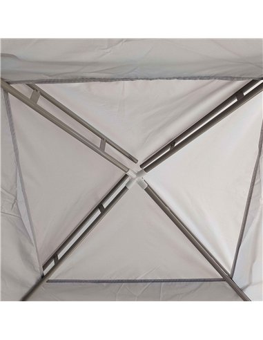 Outsunny 3 x 3 m Gazebo, Netting Party Tent, Patio Canopy Outdoor Event Shelter with Double Tier Roof, Light Grey