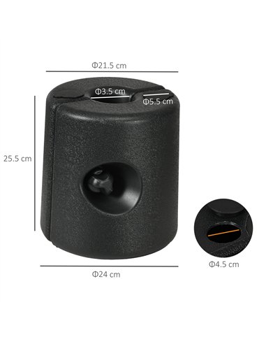 Outsunny HDPE Tent Weights Set of 4, Canopy Weights, Fill with Water or Sand, 48KG