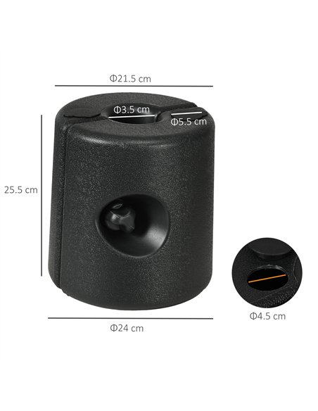 Outsunny HDPE Tent Weights Set of 4, Canopy Weights, Fill with Water or Sand, 48KG - pic 185434 | FastDaddyshop