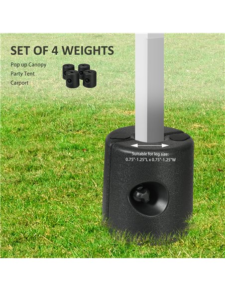 Outsunny HDPE Tent Weights Set of 4, Canopy Weights, Fill with Water or Sand, 48KG - pic 185435 | FastDaddyshop
