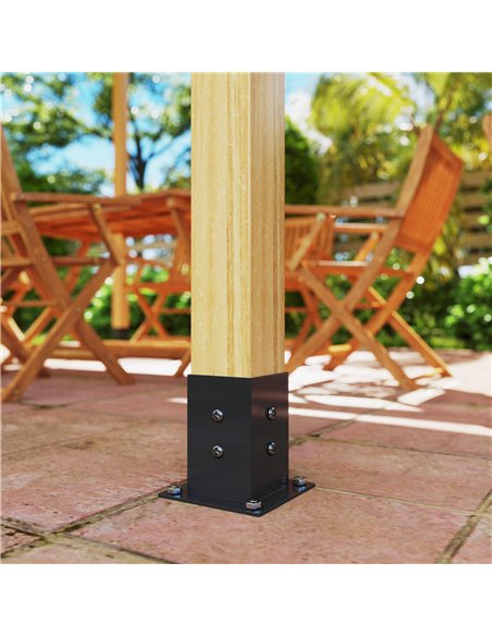 Outsunny 12PCS Pergola Kit, Pergola Brackets with 3-Way & 4-Way Corner Brackets for 9.6 x 9.6 cm (Actual 9.2 x 9.2 cm) Lumber - pic 185447 | FastDaddyshop