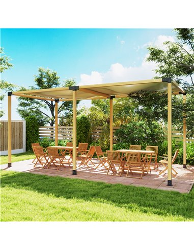 Outsunny 12PCS Pergola Kit, Pergola Brackets with 3-Way & 4-Way Corner Brackets for 9.6 x 9.6 cm (Actual 9.2 x 9.2 cm) Lumber