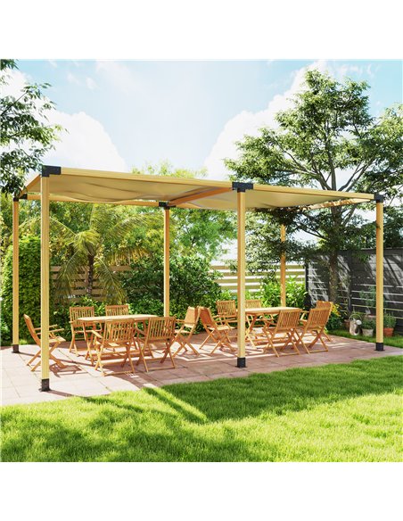 Outsunny 12PCS Pergola Kit, Pergola Brackets with 3-Way & 4-Way Corner Brackets for 9.6 x 9.6 cm (Actual 9.2 x 9.2 cm) Lumber - pic 185449 | FastDaddyshop