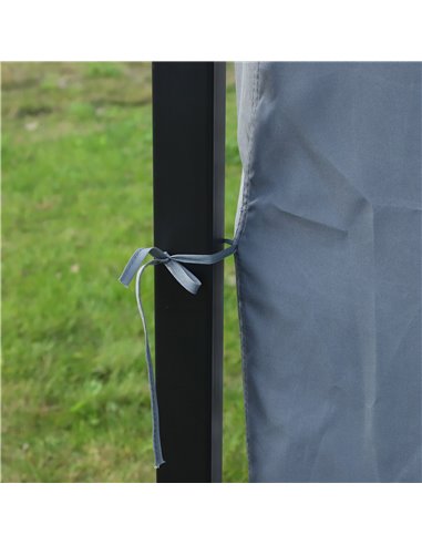 Outsunny 3x3m Garden Aluminium Gazebo with Mesh Curtains & Side Walls, Grey