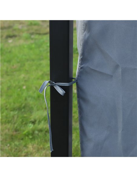 Outsunny 3x3m Garden Aluminium Gazebo with Mesh Curtains & Side Walls, Grey - pic 18546 | FastDaddyshop