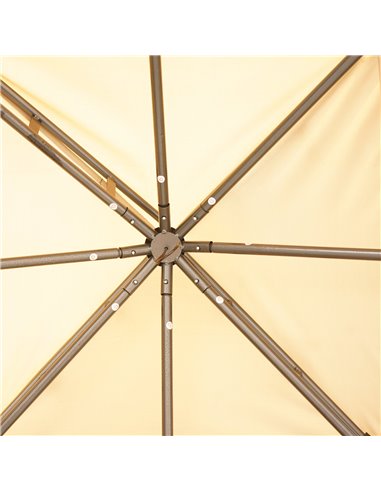Outsunny 3.2m x 3.2m Vented Roof Steel Frame Gazebo Beige