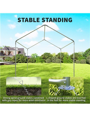 Outsunny 3 x 3 m Party Tent, Outdoor Canopy Tent Shelter with Removable Sidewalls, 4 Zipped Doors, for Parties, Wedding, Grey