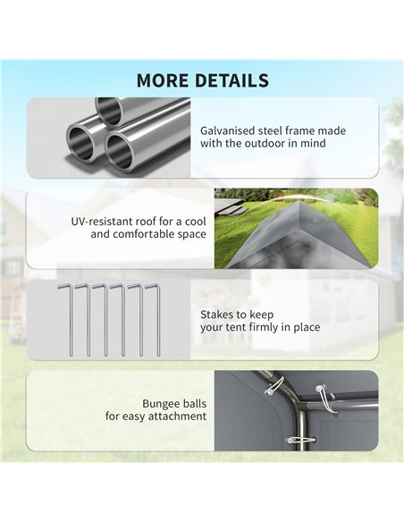 Outsunny 3 x 3 m Party Tent, Outdoor Canopy Tent Shelter with Removable Sidewalls, 4 Zipped Doors, for Parties, Wedding, Grey - pic 185555 | FastDaddyshop