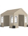 Outsunny 3 x 3 m Party Tent, Outdoor Canopy Tent Shelter with Removable Sidewalls, 4 Zipped Doors, for Parties, Wedding, Beige