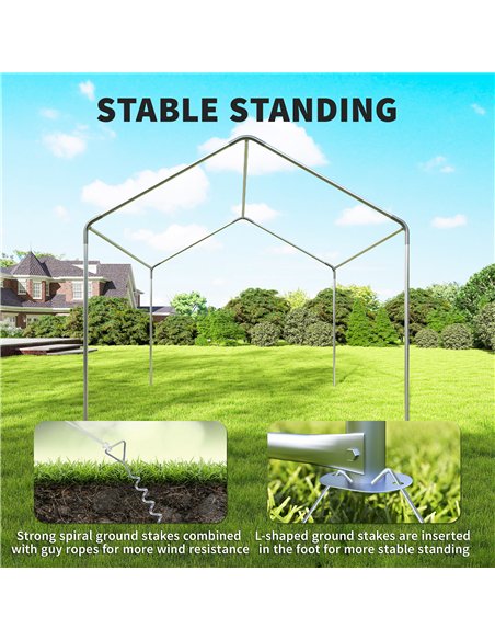 Outsunny 3 x 3 m Party Tent, Outdoor Canopy Tent Shelter with Removable Sidewalls, 4 Zipped Doors, for Parties, Wedding, Beige - pic 185563 | FastDaddyshop