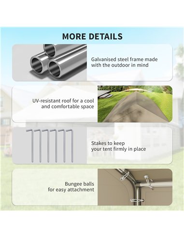 Outsunny 3 x 3 m Party Tent, Outdoor Canopy Tent Shelter with Removable Sidewalls, 4 Zipped Doors, for Parties, Wedding, Beige