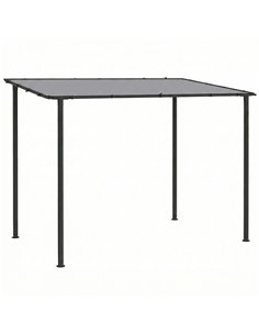 Outsunny 3 x 2 m Lean to Garden Pergola, Metal Frame Gazebo Pergola with UPF30+ Protection, Sloped Roof, Drainage Holes, Grey