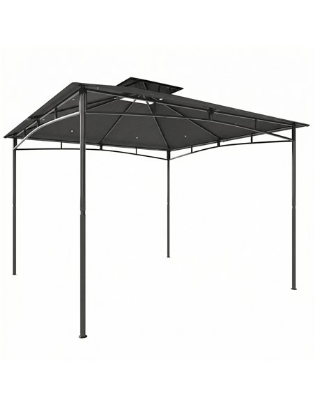 Outsunny 3 x 3 m Gazebo, Garden Gazebo with 2-Tier Roof, Metal Frame, Dark Grey - pic 185594 | FastDaddyshop