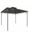 Outsunny 3 x 3 m Gazebo, Garden Gazebo with 2-Tier Roof, Metal Frame, Dark Grey