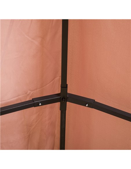 Outsunny 4m x 3(m) Metal Gazebo Canopy Party Tent Garden Pavillion Patio Shelter Pavilion with Curtains Sidewalls Brown - pic 18563 | FastDaddyshop