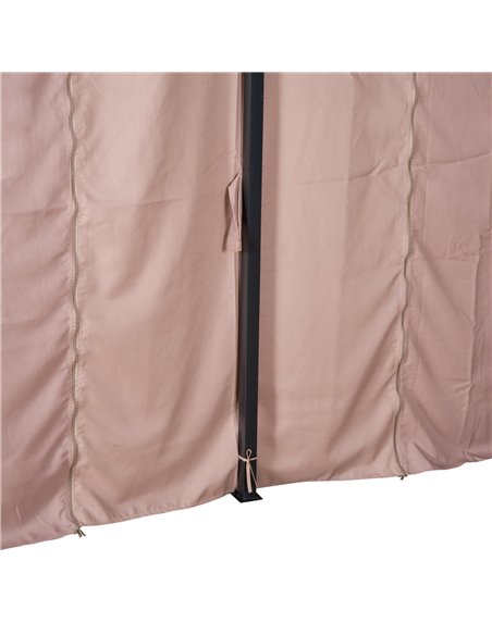 Outsunny 4m x 3(m) Metal Gazebo Canopy Party Tent Garden Pavillion Patio Shelter Pavilion with Curtains Sidewalls Brown - pic 18564 | FastDaddyshop