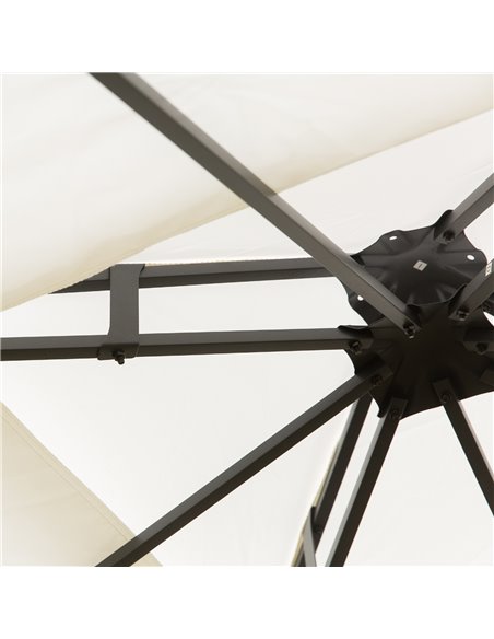 Outsunny 3x3m Outdoor Garden Steel Gazebo with 2-Tier Roof, Decorative Frame, Cream - pic 18572 | FastDaddyshop