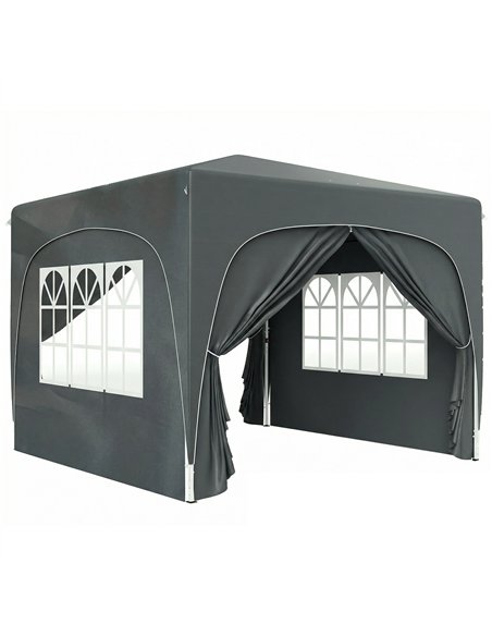 Outsunny 3 x 3m Pop-Up Gazebo Shelter, with Accessories - Dark Grey - pic 185720 | FastDaddyshop