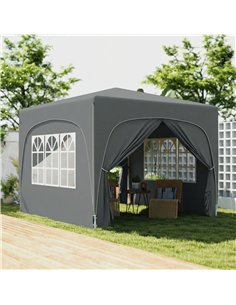 Outsunny 3 x 3m Pop-Up Gazebo Shelter, with Accessories - Dark Grey 2
