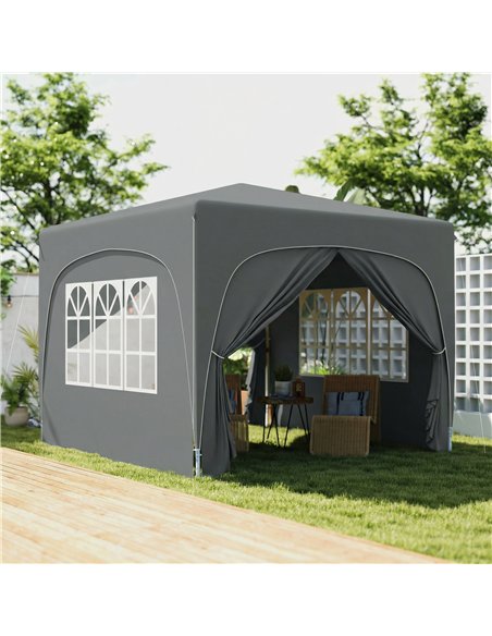 Outsunny 3 x 3m Pop-Up Gazebo Shelter, with Accessories - Dark Grey - pic 185721 | FastDaddyshop