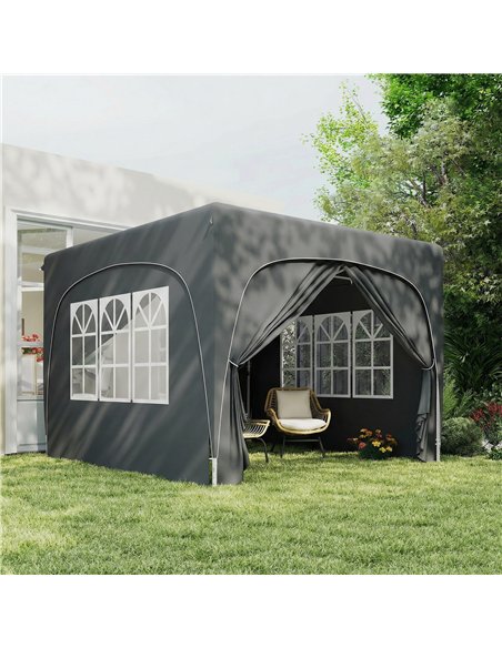 Outsunny 3 x 3m Pop-Up Gazebo Shelter, with Accessories - Dark Grey - pic 185727 | FastDaddyshop