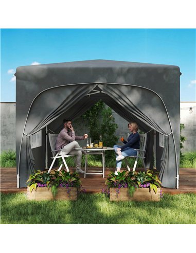 Outsunny 3 x 3m Pop-Up Gazebo Shelter, with Accessories - Dark Grey
