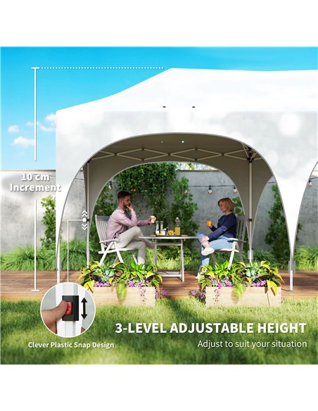 Outsunny 3 x 6m Pop Up Gazebo Shelter with Sides, 6 Sandbags, Peak Top Garden Party Tent Marquee with Carry Bag, Light Grey/Whit - pic 185773 | FastDaddyshop