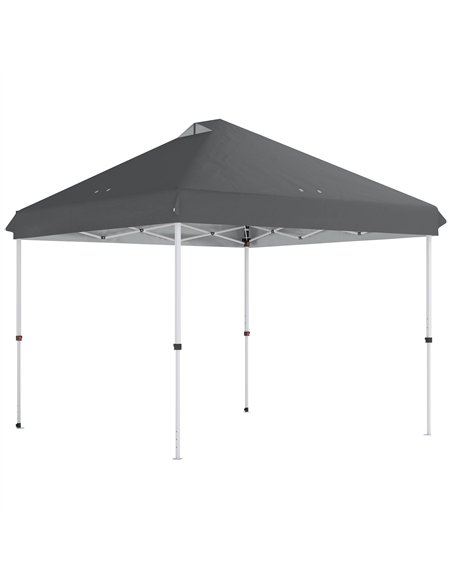 Outsunny 3 x 3 m Pop Up Gazebo with Wheels, UPF50+ One-Touch Outdoor Garden Party Tent Marquee Wedding Awning Canopy, Dark Grey - pic 185783 | FastDaddyshop