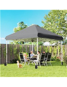 Outsunny 3 x 3 m Pop Up Gazebo with Wheels, UPF50+ One-Touch Outdoor Garden Party Tent Marquee Wedding Awning Canopy, Dark Grey 2