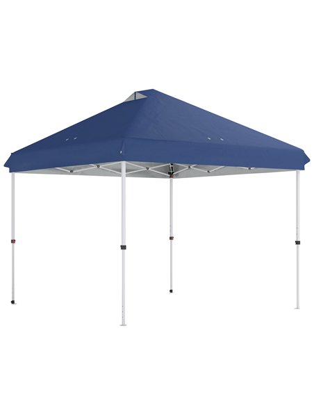 Outsunny 3 x 3 m Pop Up Gazebo with Wheels, UPF50+ One-Touch Outdoor Garden Party Tent Marquee Wedding Awning Canopy, Dark Blue - pic 185792 | FastDaddyshop