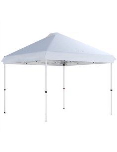 Outsunny 3 x 3 m Pop Up Gazebo with Wheels, UPF50+ One-Touch Outdoor Garden Party Tent Marquee Wedding Awning Canopy, White