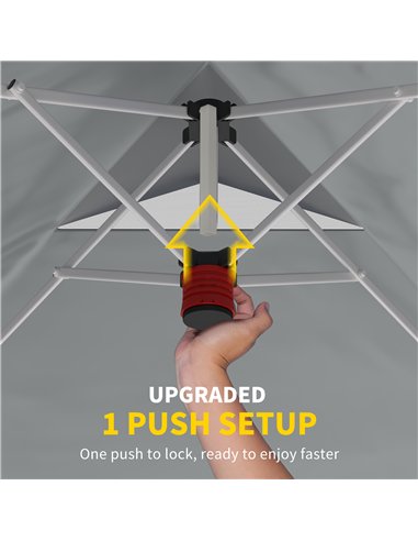 Outsunny 3 x 3 m Pop Up Gazebo with Wheels, UPF50+ One-Touch Outdoor Garden Party Tent Marquee Wedding Awning Canopy, White