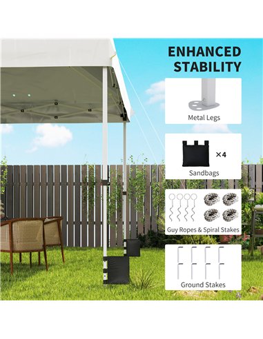 Outsunny 3 x 3 m Pop Up Gazebo with Wheels, UPF50+ One-Touch Outdoor Garden Party Tent Marquee Wedding Awning Canopy, White