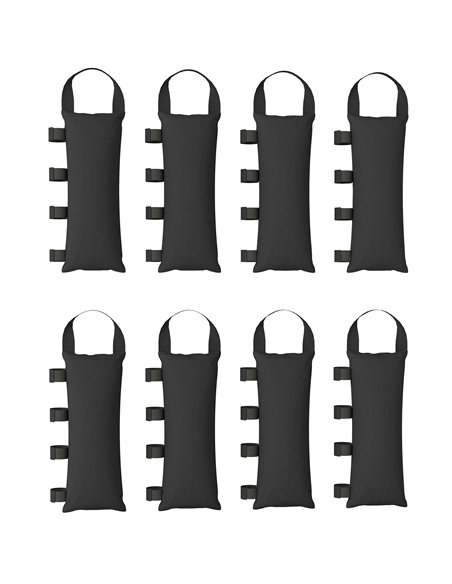 Outsunny 8 Pack Gazebo Sand Weights Bags, 40 kg 600D Heavy Duty Sand Bags Sandbags for Canopy Tent Legs, Without Sand, Black - pic 185819 | FastDaddyshop