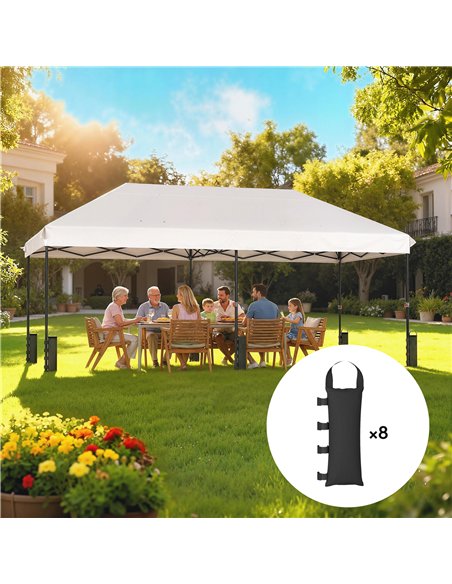 Outsunny 8 Pack Gazebo Sand Weights Bags, 40 kg 600D Heavy Duty Sand Bags Sandbags for Canopy Tent Legs, Without Sand, Black - pic 185820 | FastDaddyshop