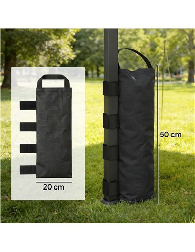 Outsunny 8 Pack Gazebo Sand Weights Bags, 40 kg 600D Heavy Duty Sand Bags Sandbags for Canopy Tent Legs, Without Sand, Black