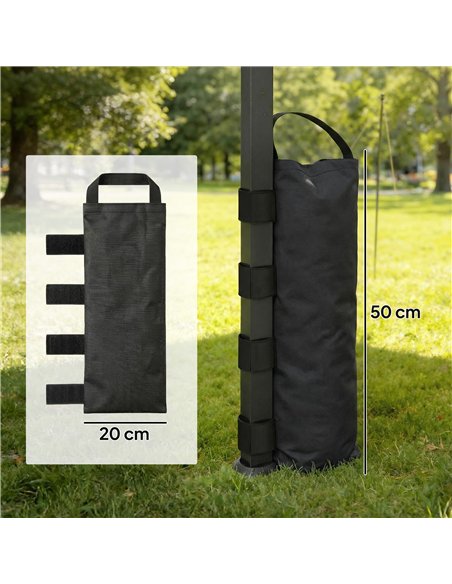 Outsunny 8 Pack Gazebo Sand Weights Bags, 40 kg 600D Heavy Duty Sand Bags Sandbags for Canopy Tent Legs, Without Sand, Black - pic 185821 | FastDaddyshop