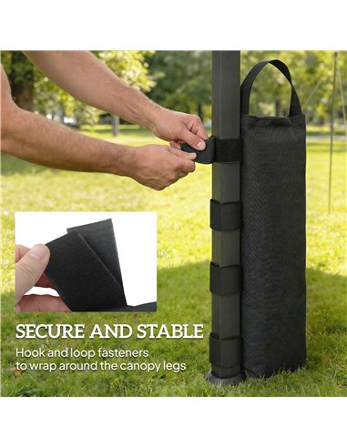 Outsunny 8 Pack Gazebo Sand Weights Bags, 40 kg 600D Heavy Duty Sand Bags Sandbags for Canopy Tent Legs, Without Sand, Black