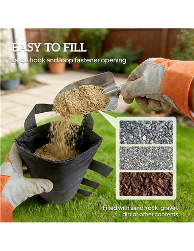 Outsunny 8 Pack Gazebo Sand Weights Bags, 40 kg 600D Heavy Duty Sand Bags Sandbags for Canopy Tent Legs, Without Sand, Black