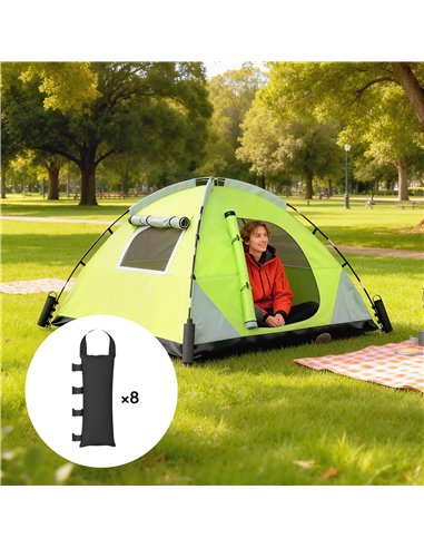 Outsunny 8 Pack Gazebo Sand Weights Bags, 40 kg 600D Heavy Duty Sand Bags Sandbags for Canopy Tent Legs, Without Sand, Black