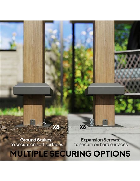 Outsunny 3 x 3 m Outdoor Hardtop Gazebo Canopy with 2-Tier Steel Roof, Wood Garden Gazebo with Curtains, Light Grey - pic 185862 | FastDaddyshop