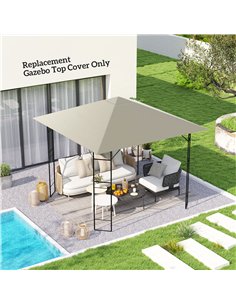 Outsunny 3 x 3(m) Gazebo Canopy Replacement, for 01-0867 - Light Grey 2