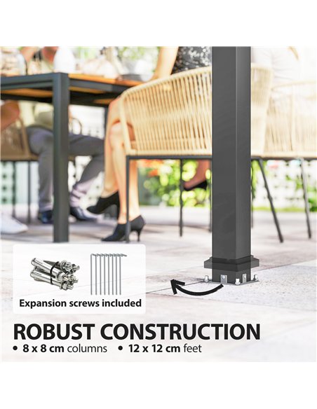 Outsunny 2 x 3.5 m Hardtop Gazebo with Galvanised Steel Roof, Waterproof Permanent Pavilion Garden Gazebo with Netting and Curta - pic 185896 | FastDaddyshop