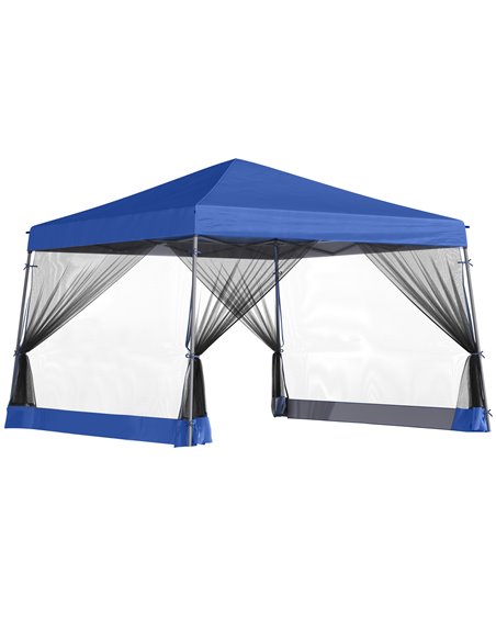 Outsunny 3.6x3.6m Outdoor Garden Pop-up Gazebo with Mesh Screen Side Walls, Blue - pic 18593 | FastDaddyshop