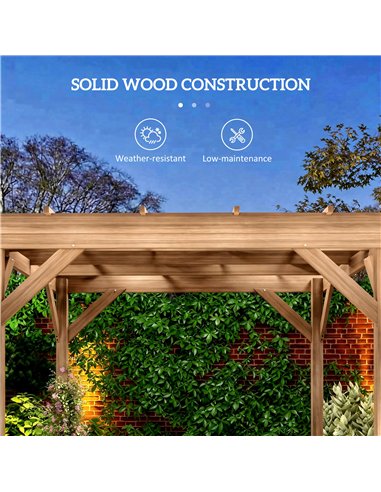 Outsunny 3 x 3 m Wooden Pergola Kit, Decorative Garden Gazebo Shelter with Stable Structure for Climbing Vines, Dark Brown
