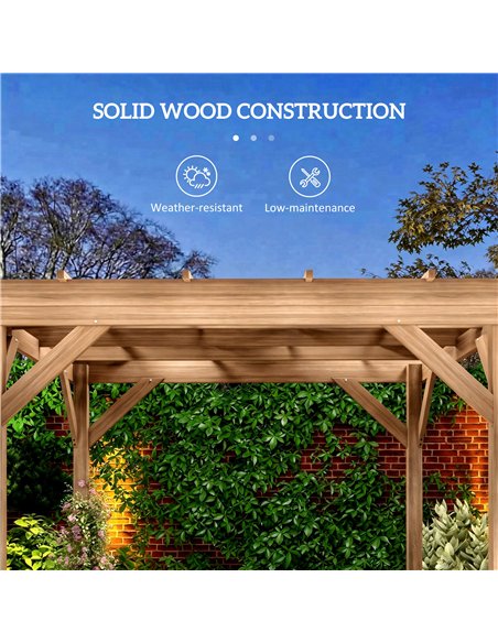 Outsunny 3 x 3 m Wooden Pergola Kit, Decorative Garden Gazebo Shelter with Stable Structure for Climbing Vines, Dark Brown - pic 185957 | FastDaddyshop