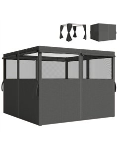 Outsunny 4 Pack Replacement Gazebo Curtains Privacy Panel for Most 3 x 3 m Gazebo, Outdoor Shelter Sidewalls, Dark Grey