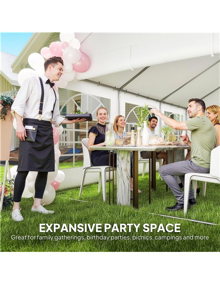 Outsunny 6 x 4 m Party Tent, Heavy Duty Gazebo Canopy with Windows, Outdoor Party Wedding Tent with 4 Removable Sidewalls - pic 186038 | FastDaddyshop