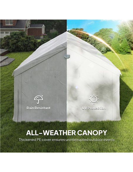 Outsunny 6 x 4 m Party Tent, Heavy Duty Gazebo Canopy with Windows, Outdoor Party Wedding Tent with 4 Removable Sidewalls - pic 186039 | FastDaddyshop